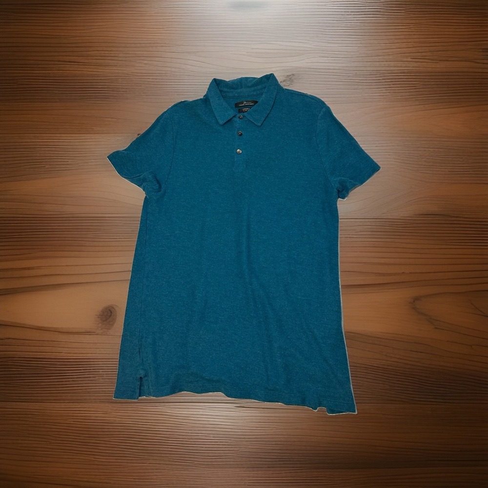 Marc Anthony Luxury+ Slim Fit Polo Shirt Men's Medium Teal Blue Cotton Stretch